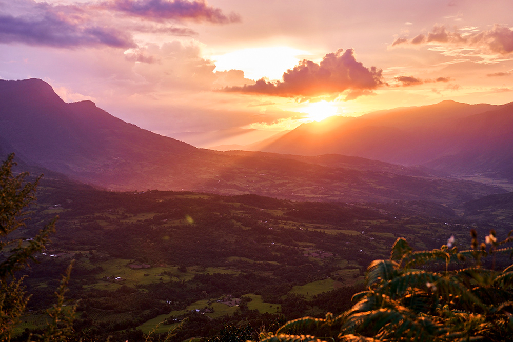 Sunset over the valley, Manipur, Northeast India