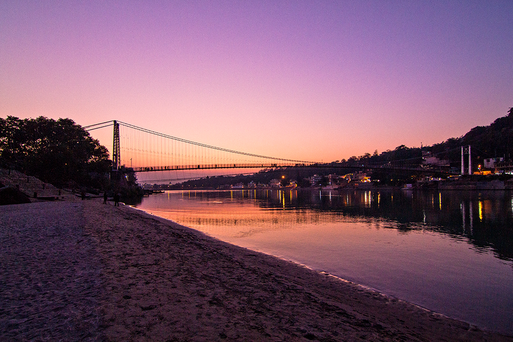 Ram Jhula and the Ganges river, Rishikesh, India