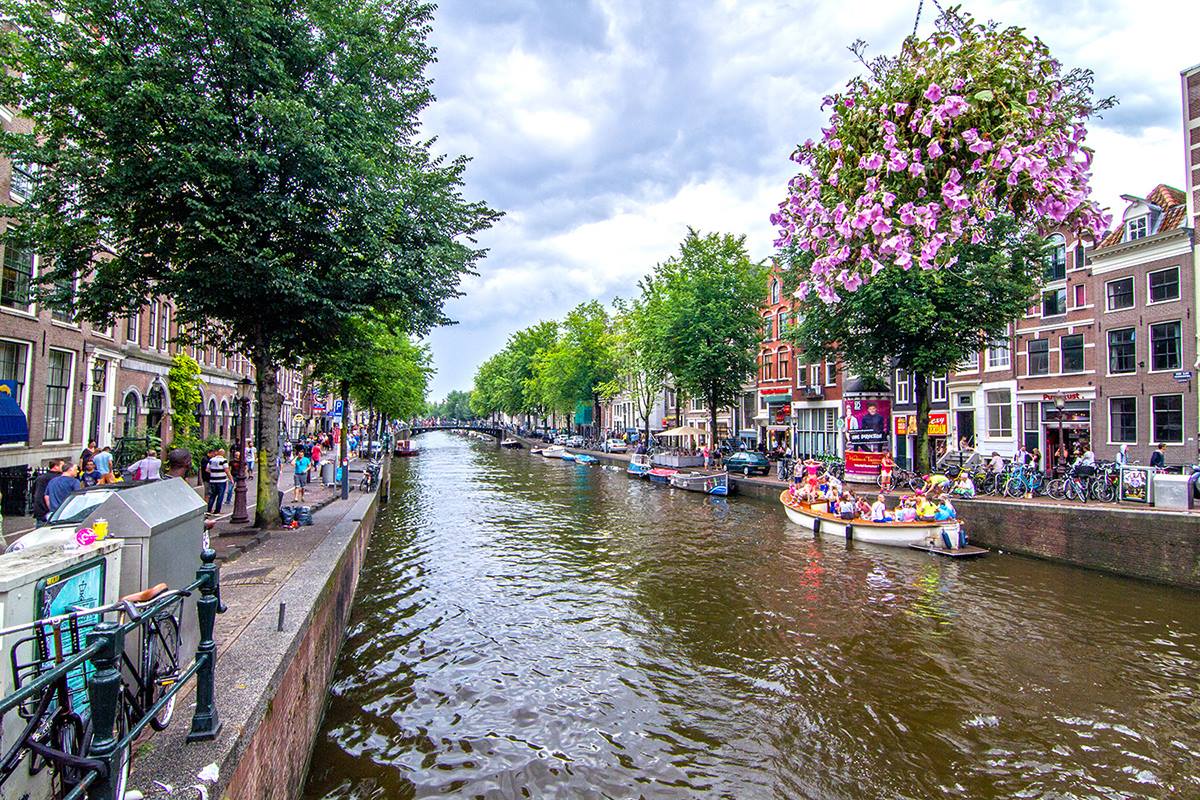 Channel in Amsterdam, Netherlands
