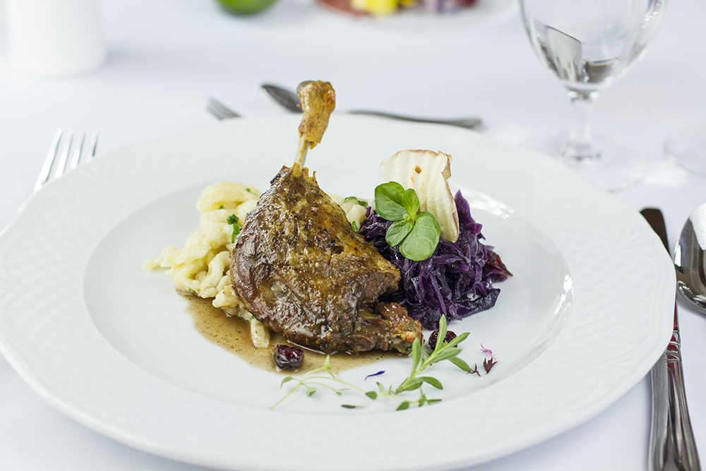 Food photography & styling: Duck leg with dumplings